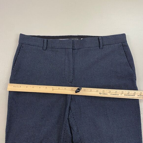 Ann Taylor Dress Pants Womens 12 Navy Blue Swiss Dot Ankle Stretch Career 36x28 - Picture 8 of 11